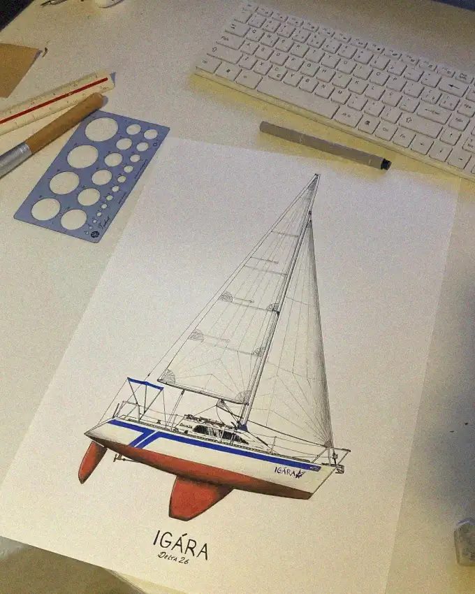 IGARA Sailboat Sketch Amidst Creative Chaos