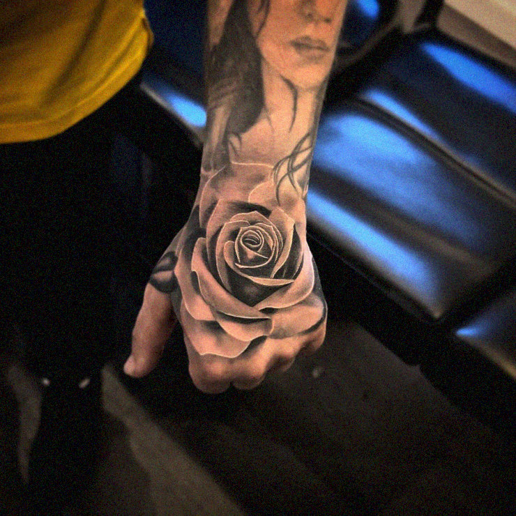 Inked Beauty of Rose and Woman