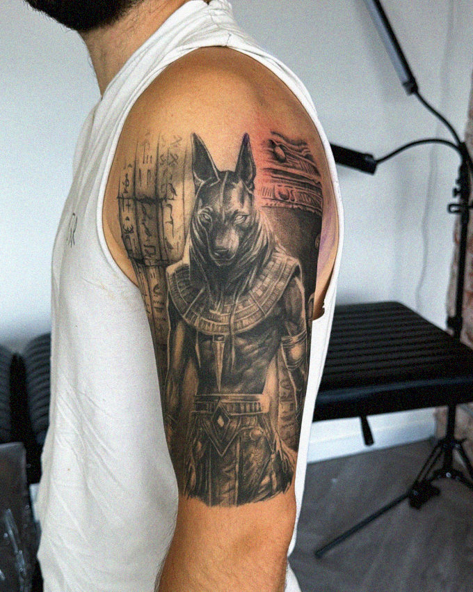Armor-Clad German Shepherd Tattoo Showcase