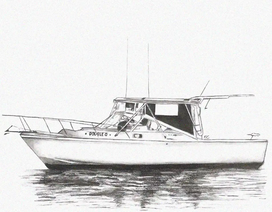 Double O Sailing Serenely: A Pencil Sketch