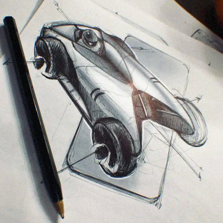 Mechanical Equine Artistry in Ink and Pencil