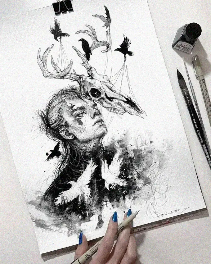 Dreamweaver's Grasp in Monochrome Mystery