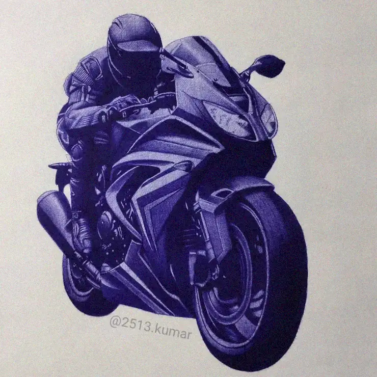 Racing Shadows in Monochrome Blue