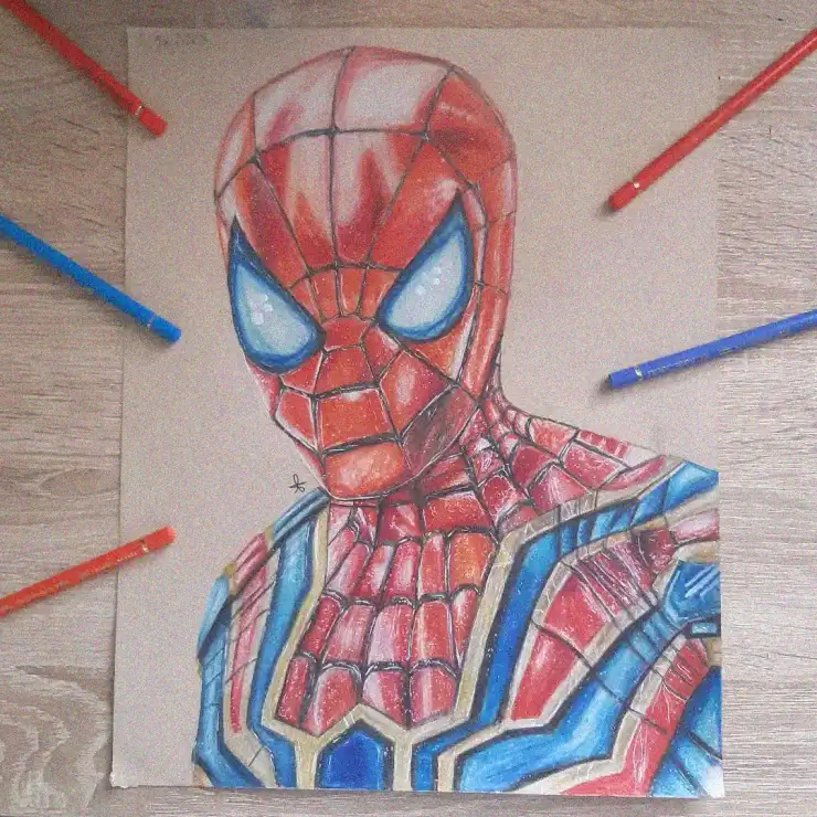 Spider-Man Sketch Amidst a Pencil Circle