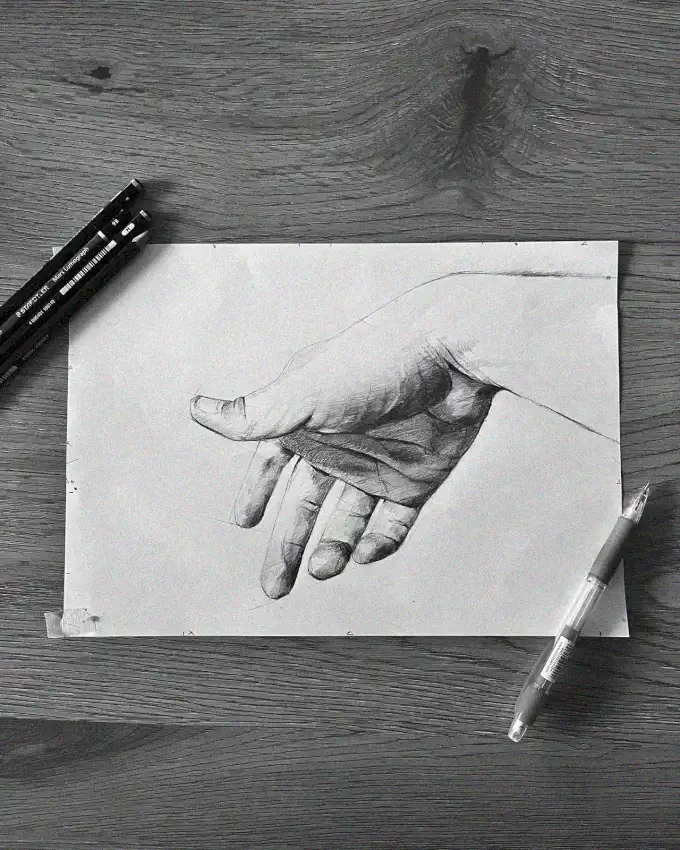 An Artist's Hand in Pencil"