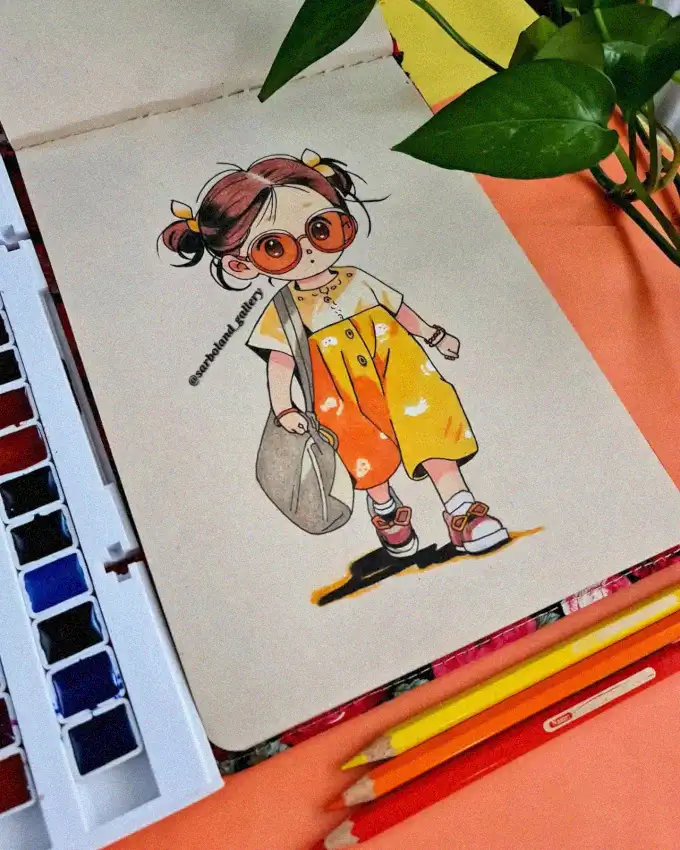 Artistic Solitude in Vibrant Young Colors