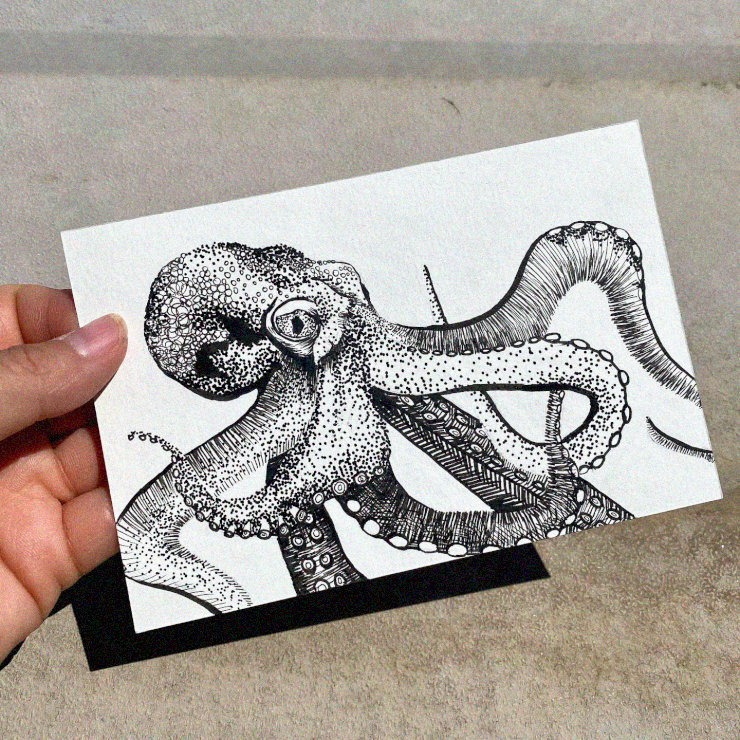Ink Embodied: Octopus in Human Grasp