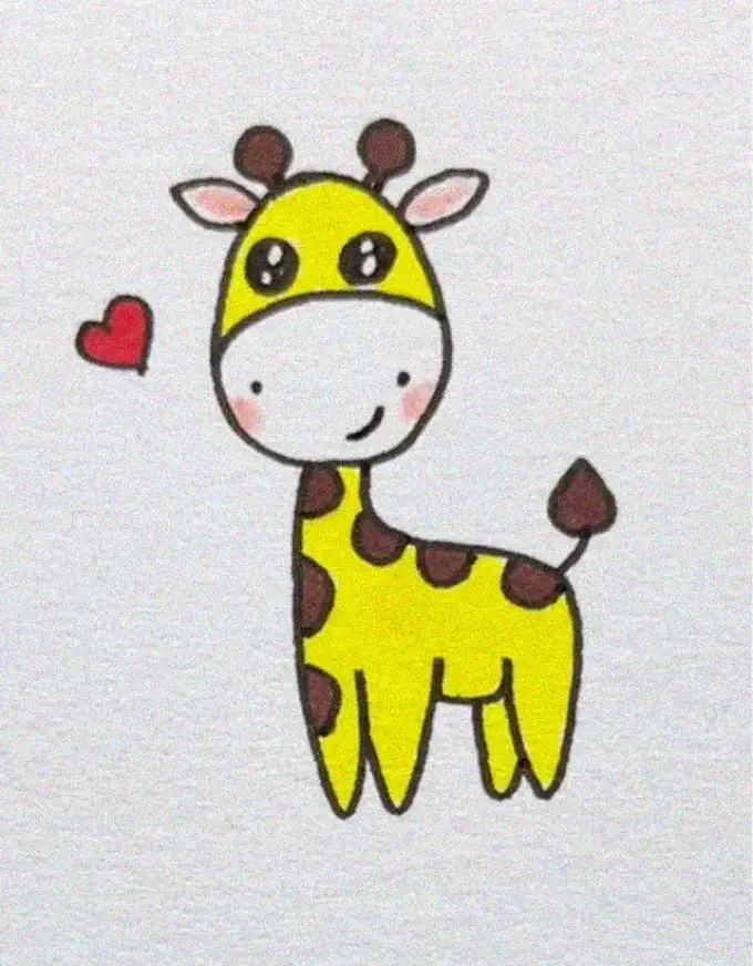 Giraffe's Cheerful Heartbeat Sketch