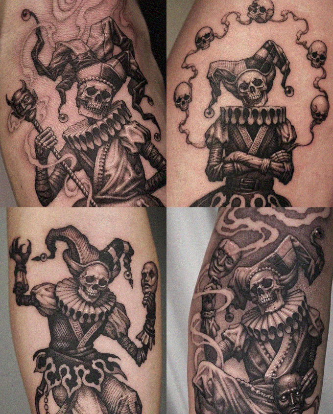 Sinister Skeleton Jester Tattoo Unveiled