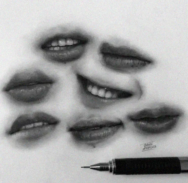 Smiles Collage in Pencil Strokes