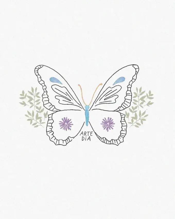 Butterfly Elegance Amidst Pastel Botany