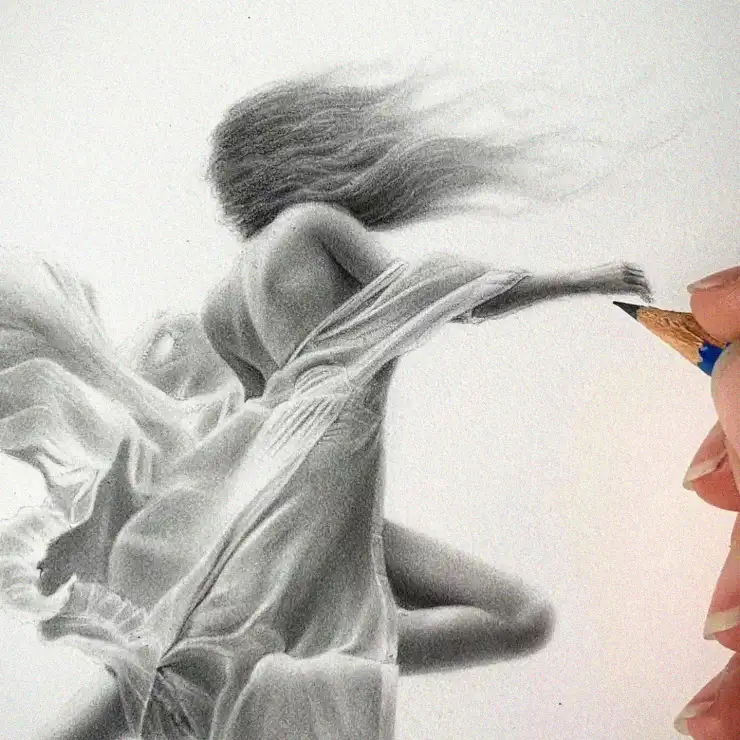 Sculpting Her Grace in Graphite