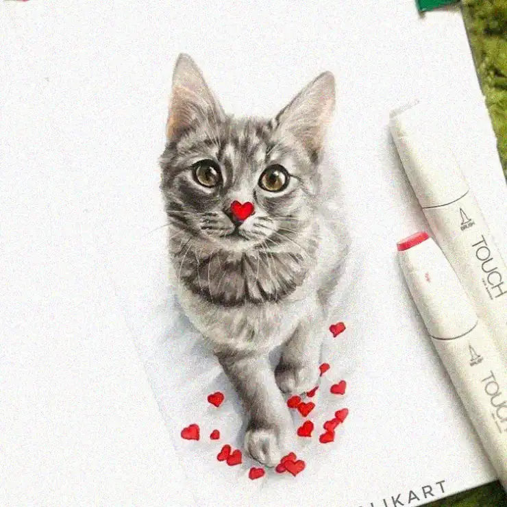 Kitten Love: An Artistic Illustration
