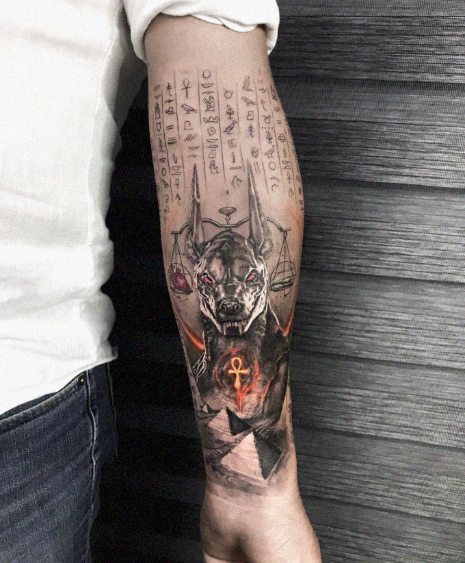 Demonic Hound Tattoo: A Forearm Spectacle