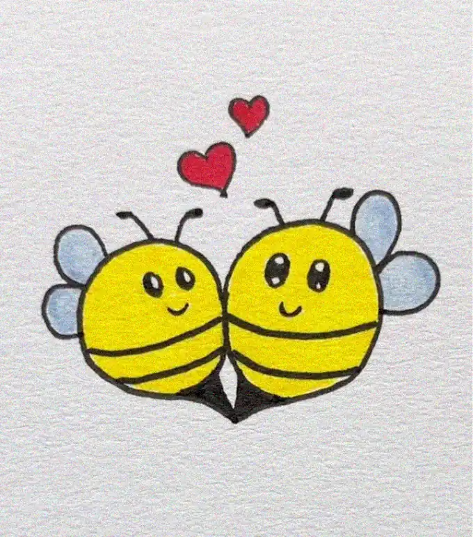 Bees in Love: A Heartfelt Illustration
