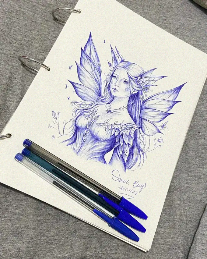 Fairy Dreams in Blue Pencil