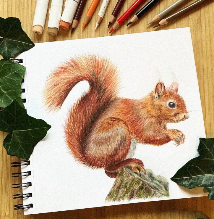 Artistic Squirrel Amidst Nature's Palette