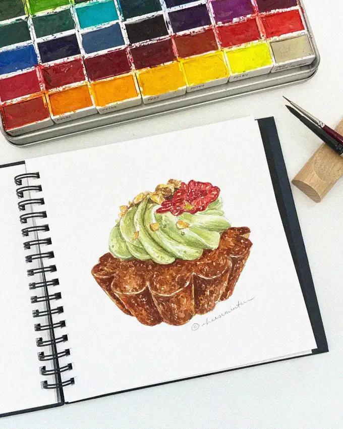 Artful Delights: Pastry Watercolor and Paints