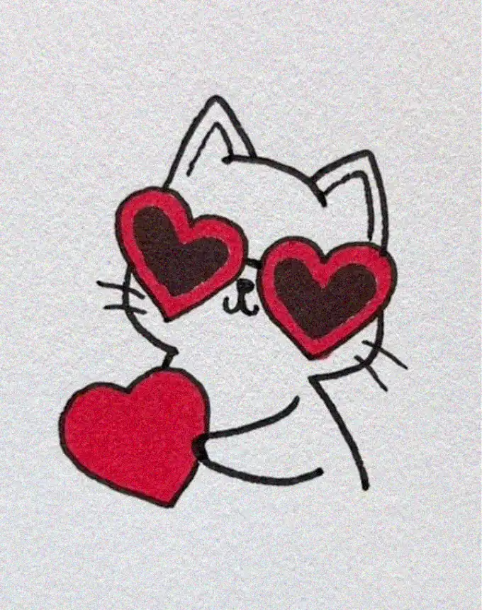 Whiskered Love In Heart Shades