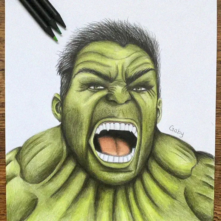 Hulk's Fury Unleashed in Pencil Shades