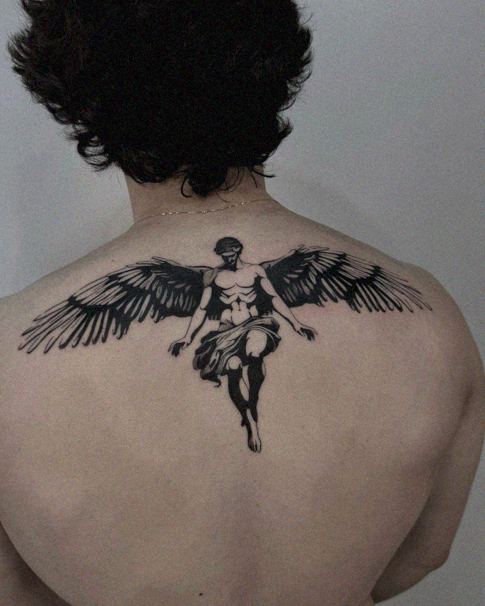 Angel Wings Tattooed on Human Canvas