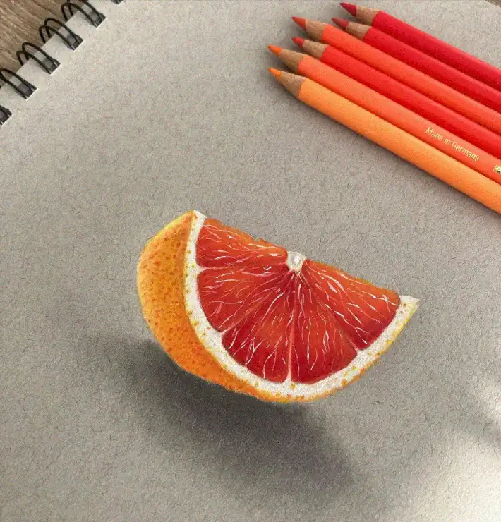 Artistic Segment of Citrus Brilliance